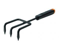 Fiskars Blumenrechen, Länge 30,5 cm, Rostfreier Stahlkopf/Kunststoff-Griff, Schwarz/Orange, Ergo, 1027019