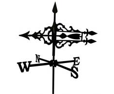 Wetterfahne 51,5x68,5cm Motiv Pfeil klein schwarz Stahl Windspiel Windfahne Stabfahne