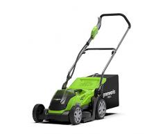 Greenworks Akku-Rasenmäher G40LM35K2 (Li-Ion 40V 35cm Schnittbreite bis zu 500m² 2in1 Mulchen und Mähen 40l Grasfangkorb 5-fache zentrale Schnitthöhenverstellung inkl. 2 Ah Akku und Ladegerät)