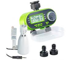 Royal Gardineer Bewässerungsuhr: Digitaler Bewässerungscomputer BWC-200 mit 2 Anschlüssen & Regensensor (Gartencomputer)