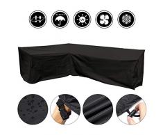 GEMITTO Abdeckung für Gartenmöbel L-Form, Premium Wasserdicht Sofa Abdeckung Rattan Möbel Schutz vor Staub und verlängert die Lebensdauer von Möbeln