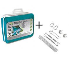 Sonnensegel Dreieck 3,6 x 3,6 m PEREL inkl. Edelstahl Montagekit