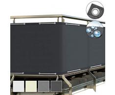Sol Royal SolVision Balkon Sichtschutz Anthrazit PB2 PES blickdichte Balkonumspannung 90x300 cm – Balkonbespannung mit Ösen und Kordel - in div. Größen & Farben