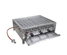 vidaXL Gastro Gasgrill mit 3 Brenner Grillrost Piezozündung BBQ Bräter Gas Grill Gasbräter Gastrobräter für Butan- und Propan-Gas Edelstahl 12 kW