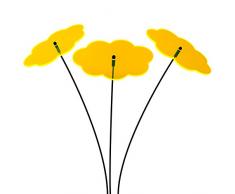 SUNPLAY Sonnenfänger Wolken in GELB, 3 Stück zu je 20 cm Durchmesser im Set + 70 cm Schwingstäbe