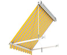 Broxsun Balkon- und Fenster Kassettenmarkise Idaho Casette, 1m bis 5m x1,4m, 120 Stoffe, Fallarmmarkise, Breite 100 bis 110cm, Länge 140cm, Motor Digital/Fernbedienung