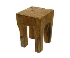 wohnfreuden Teakholz Hocker viereckig geschliffen ca. 29x29x40 cm Beistelltisch