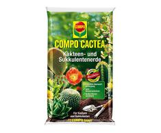 COMPO CACTEA Kakteen- und Sukkulentenerde mit 8 Wochen Dünger für alle Kakteenarten und dickblättrige Pflanzen, Kultursubstrat, 10 Liter