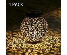 Tomshine Solar Laterne Dekorative Metall Hängende LED-Leuchten IP44 Wasserdicht für Patio Courtyard Balcony Garden