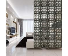 Y-Step 9-tlg Raumteiler aus Holz, hängender Paravent für Schlafzimmer, Esszimmer, Arbeitszimmer, Hotel, Büro, Bardekoration ebenholz