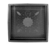 @tec Betonform Schalungsform Gießform Plastikformen für Beton, Pflastersteine, Terrassenplatten, Trittplatten, Bodenplatten und Gehwegplatten für Garten - Blumenornament 40x40x5cm