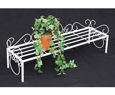 DanDiBo Blumenbank Metall Weiß 75 cm Blumenständer Mi Blumenregal Blumentreppe Pflanzentreppe Blumenregal Pflanzenständer Blumenhocker