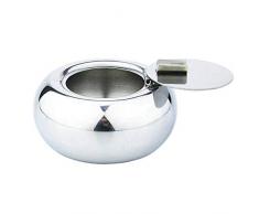 Rostfreier Stahl Aschenbecher mit Deckel, Winddicht Robust Dauerhaft Metall Aschenbecher, Prämie Qualität Modern Tischplatte Zigaretten Aschenbecher, Passend für Home Office Gartenbar im Freien