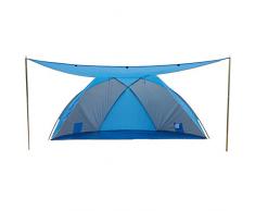 EXPLORER Strandmuschel 270x120x120cm **mit Sonnendach / verschließbar ** UV Schutz 80+ mit Boden Garten Strand Outdoor Muschel Strandzelt Sichtschutz Sonnenschutz Urlaub