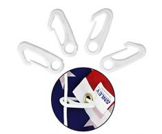 Anley 4 Stück Nylon Fahnenmastklammer Karabinerhaken, UV- und Wasserabweisende Fahnenmastbefestigung - Fahne mit Seil am Fahnenmast befestigen - 4er Packung