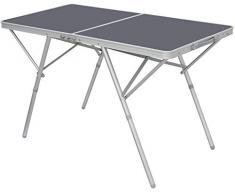 AMANKA Standfester Alu Campingtisch 120x60cm Stabiler Klapptisch faltbar Anthrazit