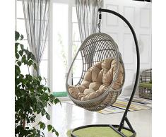 Lâ Vestmon Hängekorb Hängesessel Sitzkissen, Hängesessel Polyrattan Hängestuhl Hängeschaukel Hängekorb Sitz und Rückenkissen(Enthält Keine Hängesessel