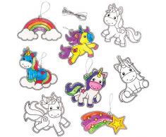 Baker Ross Suncatcher-Bastelsets „Einhorn“ für Kinder zum Dekorieren – Bastelset für Kinder (8 Stück)