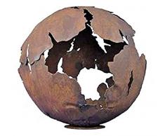 Riss Kugel 40cm Ø Edelrost Rost Gartendeko Garten Feuerschale Metall Feuerkugel