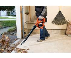 Black+Decker 3-in-1 PowerSelect Akku-Laubbläser- Laubsauger (36V Li-Ion 2.0Ah, 218km/h - 145km/h inkl. Häcksler, Fangsack 17.5l, ohne Akku und Ladegerät) GWC3600LB, schwarz orange
