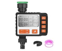 SHYOSUCCE Automatische Bewässerungscomputer mit LCD Display, Kabellose und wasserdichte Batterieabdeckung, Garten Wasser Timer für Garten Gewächshaus Landwirtschaft