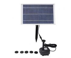 LXVY Brunnen Solar, 5W / 12V Hochleistungsspringbrunnenpumpe Mit Halter, Landschaft Dusche Brunnen Zum Garten, Pool, Steingarten