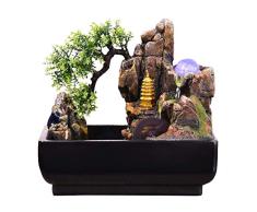Indoor Wasserfall Desktop Hill Steinbrunnen Indoor Dreistöckiges Dekorative Wasserfall-Brunnen und Vernebler Perfekte Desktop Dekoration Neuheit-Geschenk Feng Shui Wasserfälle ( Color : No atomizer )