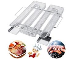 Encham Rauchgenerator Kaltraucherzeuger Kaltrauchgenerator Edelstahl Kaltraucherzeuger für Kugelgrill Smoker und Räucherofen 22,5 x 21 x 4 cm (Mehrweg)