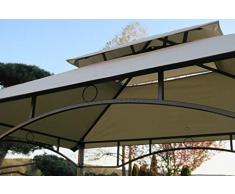 GRASEKAMP Qualität seit 1972 BBQ Grillpavillon 1,5x2,4m mit Flammschutzdach und Abzug Sand Unterstand Gazebo