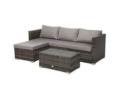 SVITA Queens 2020 Poly Rattan Sitzgruppe Couch-Set Ecksofa Sofa-Garnitur Gartenmöbel Lounge Schwarz, Grau oder Braun (Braun)