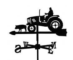Svenska Metall Deko Wetterfahne Traktor Schwarz Kleines Format