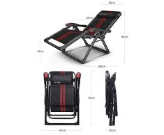 Sonnenliege Lazy Office Lounge Stuhl Mittagspause Bett Pause Freizeitbett Klappgartenstuhl Liegestuhl Tragbares Sonnenbett Schwarzes Kissen Gewicht 100 kg
