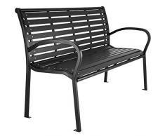 TecTake 403213 Premium Gartenbank, 3-Sitzer, Hips Sitzbank, widerstandsfähig, bis 200 kg belastbar, 126 x 62 x 81,5 cm, schwarz