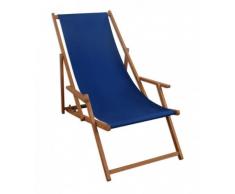 Liegestuhl blau Sonnenliege Gartenliege Holz Deckchair Strandstuhl Massivholz Gartenmöbel 10-307