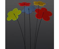 SUNPLAY Sonnenfänger Blumen im FARBMIX, 5 Stück zu je 20 cm Durchmesser im Set + 70 cm Schwingstäbe