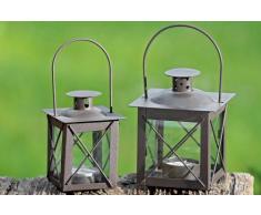 Laterne Farol, Windlicht mit Henkel, romantisches Licht, Kerzenhalter, aus Eisen, lackiert, Höhe 12,5 cm, braun, 1 Stk
