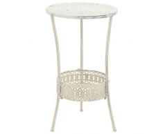 vidaXL Bistrotisch Vintage-Stil Rund Metall Weiß Stehtisch Bartisch Partytisch