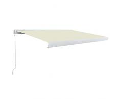 vidaXL Kassettenmarkise Manuell Gelenkarmmarkise Markise Vollkassettenmarkise Sonnenschutz Garten Terrasse Balkon 400x300cm Creme Alu