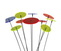 SUNPLAY Sonnenfänger-Scheiben im FARBMIX, 10 Stück im Set, 5 Stück à 7 cm und 5 Stück à 10 cm Durchmesser + 35 cm Schwingstäbe