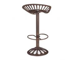 Relaxdays Barhocker Traktorsitz, Barstuhl Vintage Design, Drehhocker höhenverstellbar, Garten, HBT: 85x48x34 cm, bronze