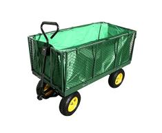 Ouhigher Bollerwagen Gartenkarre - bis 500 kg Belastbar - Herausnehmbare Plane Handwagen Gartenwagen Transportkarre