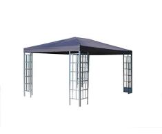 GRASEKAMP Qualität seit 1972 Aluoptik Garten Pavillon 3x4m Anthrazit Partyzelt Gartenzelt Gazebo Rankpavillon
