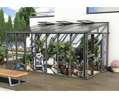 Vitavia Athena 11900 ESG/HKP, anthrazit Anlehngewächshaus Gewächshaus 3 Dachfenster