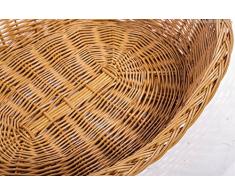 Hundekorb: Hundebett 62x43 cm oval aus geschälter Weide inkl. Kissen