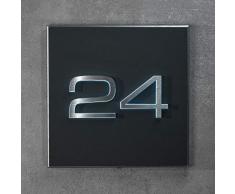 Metzler Individuelle Hausnummer matt in Anthrazit neu - 3D Design - Edelstahl massiv & nicht rostend - LED-Beleuchtung - alle Zahlen - direkt vom Hersteller