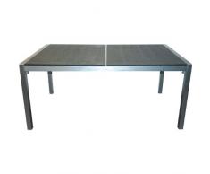 Gartentisch Aluminium mit Edelstahl-look und 2 Granit-Tischplatten
