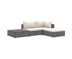 Tidyard Gartensofa-Set Sofa-Mittelstück Sitzgruppe Rattan-Gartensofagarnitur Mit Sitzpolster & Rückenkissen,Garten-Lounge-Set mit Auflagen,Ecksofa Ecksessel Sitzgruppe Gartensessel,Gehärtetes Glas