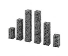 vidaXL Gabione 6-tlg. Steinkorb Steingabionen Drahtkorb Gabionen Mauer Säule