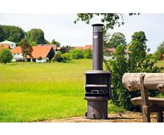 Oxnfeia MHM Gartenkamin Burner Grill Terrassenkamin Terrassengrill Gartengrill Stahlofen Feuerstelle
