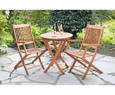 gartenmoebel-einkauf 3-teiliges Bistroset Balkonset Rio, Eukalyptus